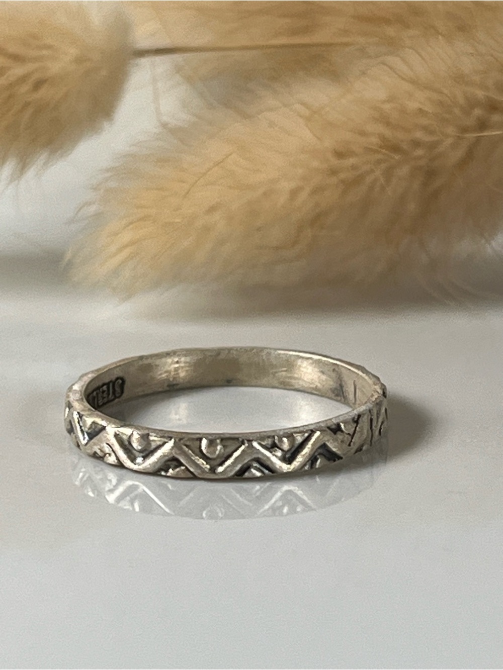 Solid Sterling Silver Dainty Stacker Band Ring Size 7